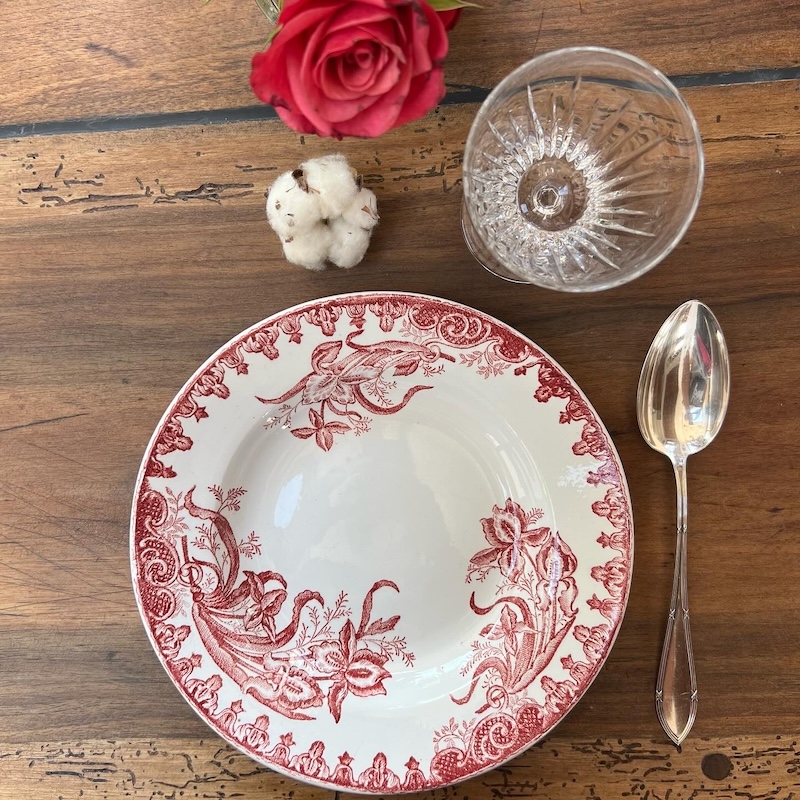 assiettes-creuses-iris-ste-amandinoise-faience-francaise-vintage-brocnpeps