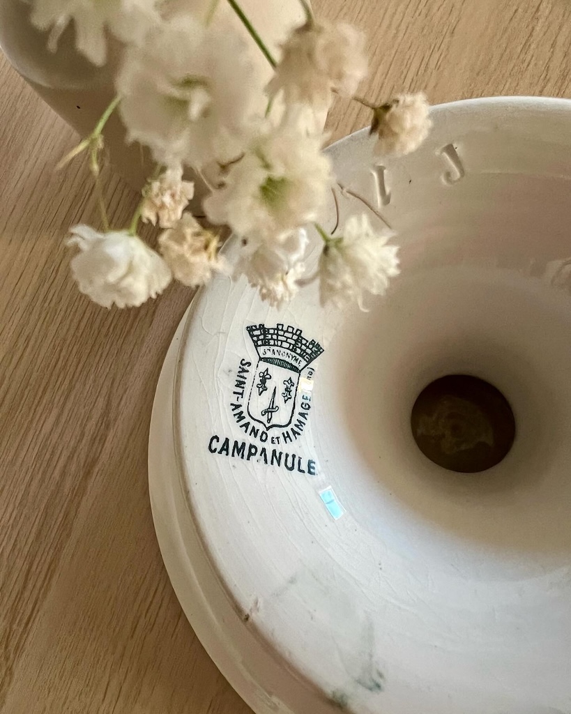 compotier_vintage_vert_st Amand_campanule_artdelatable_vert_brocnpeps