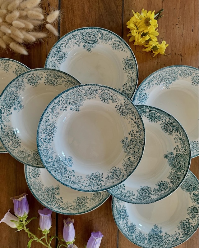 Assiette_creuse_fleurs_bleues_terre_de_fer_printania_ste_amandinoise_brocnpeps