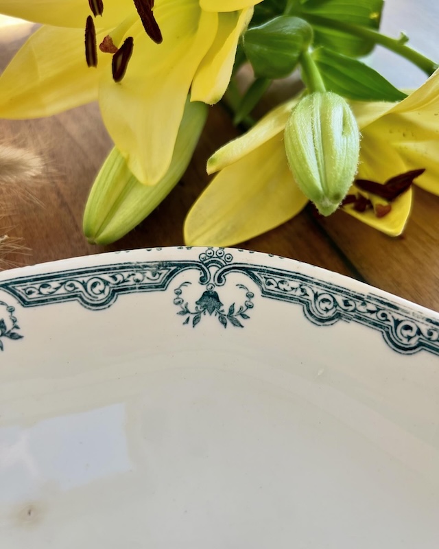 Ravier_losange_plat_ancien_terre_De_fer_vintage_vaisselle_brocnpeps