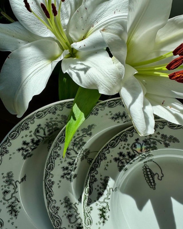 assiettes_creuses_modern_style_st_Amand_vert_vaisselle_vintage_brocnpeps