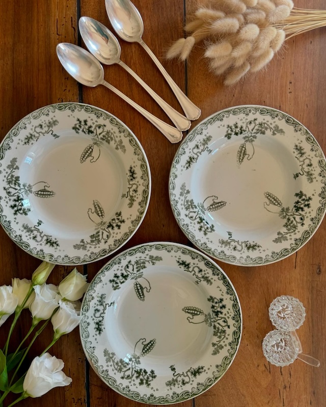assiettes_creuses_modern_style_st_Amand_vert_vaisselle_vintage_brocnpeps