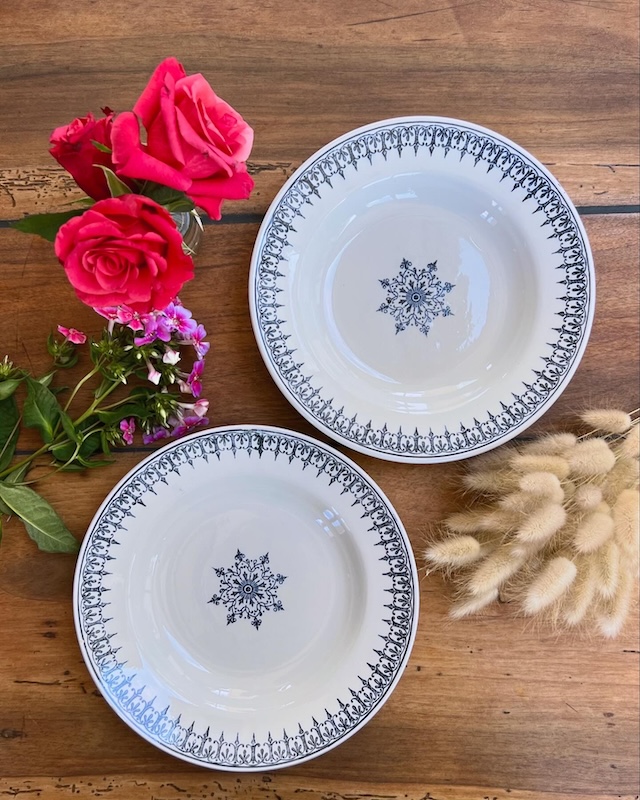 Paire d’assiettes creuses bleues – Primax St Amand